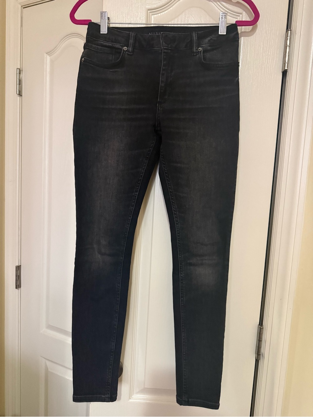 AllSaints Miller Skinny Jeans in Washed Black Size 26